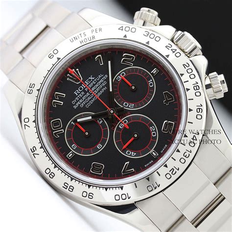 rolex 18kt white gold daytona black red dial|Rolex daytona white gold meteorite.